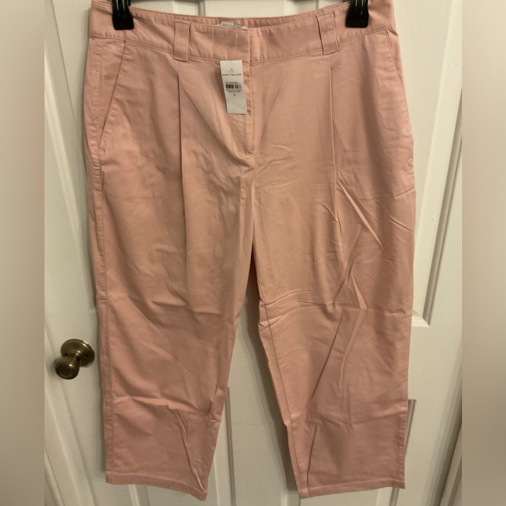 Ann Taylor Pink Cropped Ankle Pants